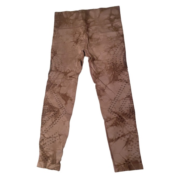 Betsey Johnson Tie Dye Gray Brown High Waisted Seamless 7/8 Leggings - Picture 4 of 10